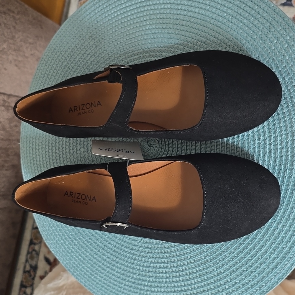ARIZONA JEAN CO BRAND WOMEN'S BLACK "SUEDE" FLAT DRESS SHOES SIZE 7.5